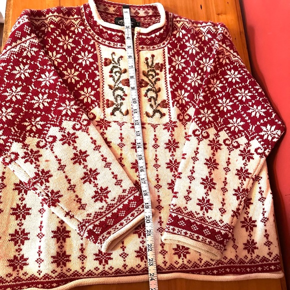 ❄️NWOT 100% wool Icelandic Designs vintage intarsia sweater, size Large - Picture 4 of 8